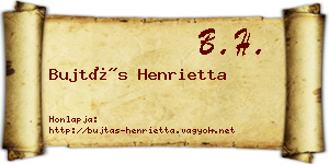 Bujtás Henrietta névjegykártya
