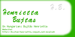 henrietta bujtas business card