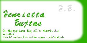 henrietta bujtas business card
